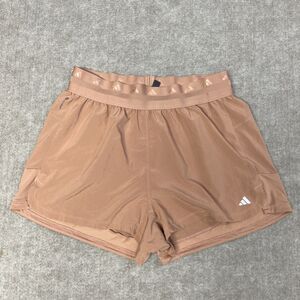 Adidas Women's AeroReady Hyperglam Pacer Training Shorts Water Absorbent Clay LG